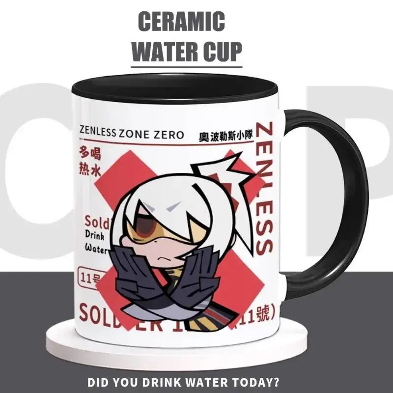 

Anime Game Zenless Zone Zero Cos Soldier 11 Unisex 2024 NEW Ceramic Juice Mug Water Cup Spoon Gift