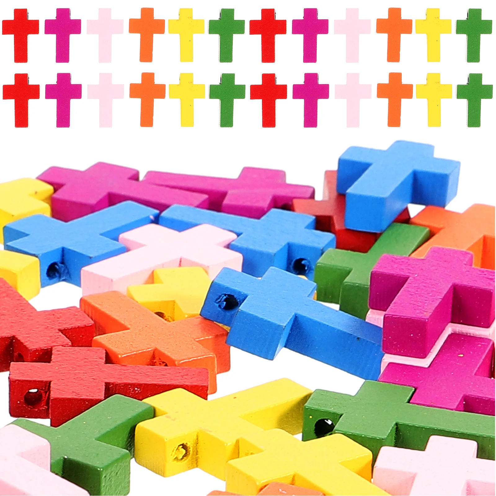 

100pcs Cross Pendant Charm Unfinished Small Crosses for Jewelry Making DIY Accessories Craft Wooden Cross Project