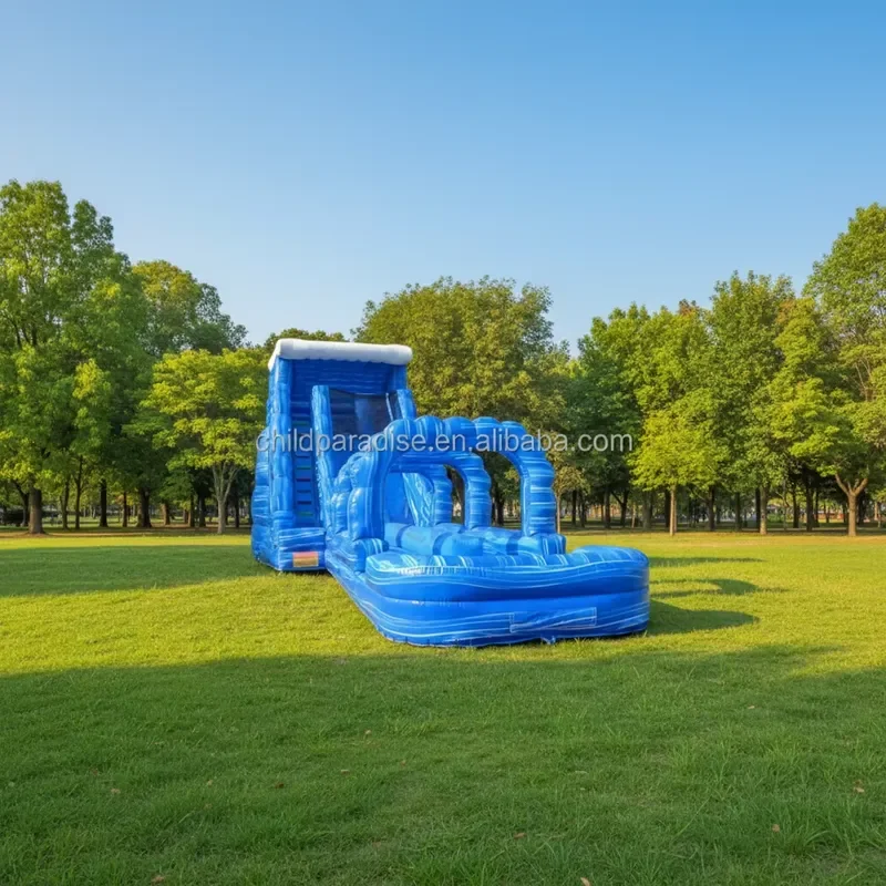 Giant 27ft Inflatable Water Slide Commercial Grade Ocean Wave Theme Outdoor Backyard Pool Slip N Slide for Kids Adults