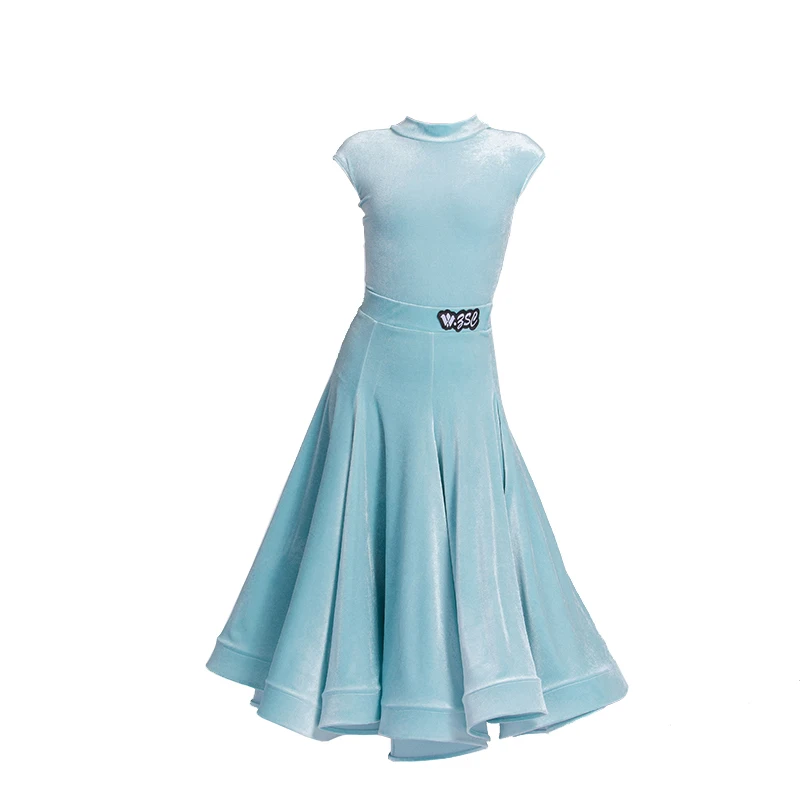 Nuevas faldas de baile modernas estándar nacional para niños, baile de salón, vals, baile Social, vestidos largos, disfraz de actuación de competición