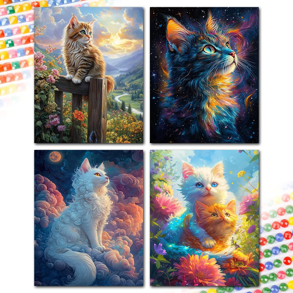 2026 Diamantmalerei Tiere Katze Diamantkunst-Set 5D Diamantbilder Kreuzstich-Sets Stickerei DIY-Set Handwerk Heimdekoration
