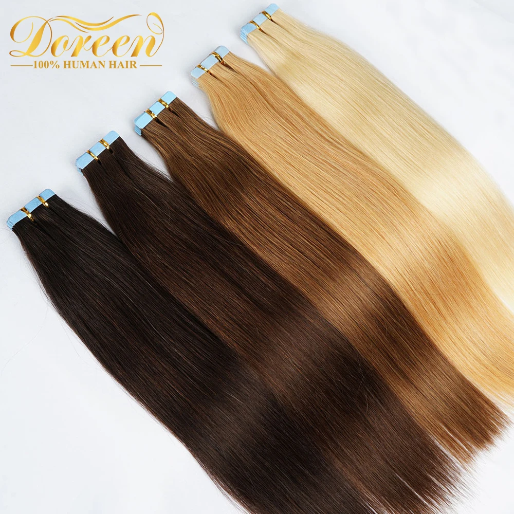 

Doreen Tape in Hair Extensions Human Hair 16 to 24 Inch Remy Human Hair Tape in Extensions Seamless Tape in Hair Extensions 50g