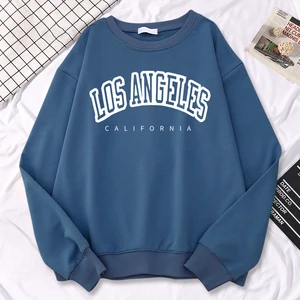 Wollpullover für Frauen, runde Kragenhöfen, weiche Frauenkleidung, heißer Pullover, Los Angeles California Letters, Straßentrend 8 Hauptverkäufe Los Angeles weiblich - №4