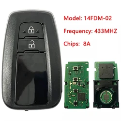 CN007140 Aftermarket 2 Button Smart Key Proximity Remote FCCID 14FDM-02 433MHz H/8A A9 A9 Chip No Logo For Toyota CHR
