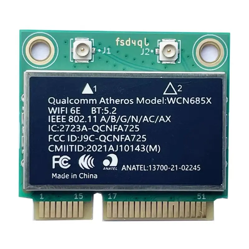

A23F-For Qualcomm WCN685X QCNFA725 NFA725 WIFI6E BT5.2 Mini PCI-E WIFI-карта 2400 Мбит/с, модуль WIFI для ноутбука, для Win10/Win11