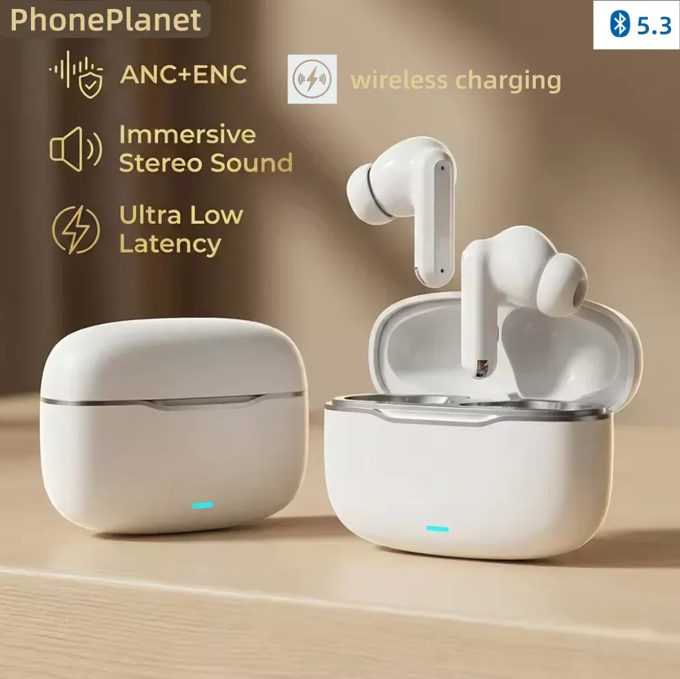 

Беспроводные наушники 2026 с активным шумоподавлением, Bluetooth 5.3, HiFi стереозвук, длительное время работы от аккумулятора для бизнеса, игр и спорта