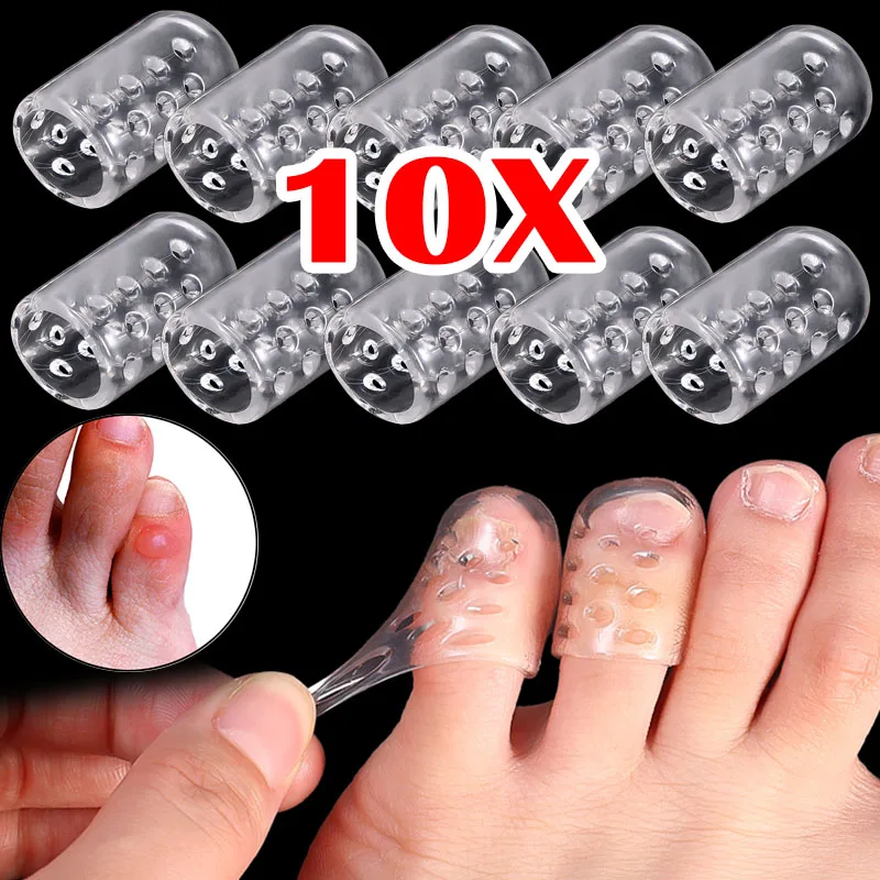 2-10Pcs Silicone Toe Protective Cover Anti-Friction Breathable Protector Prevents Blisters Toe Caps Covers Protectors Foot Care