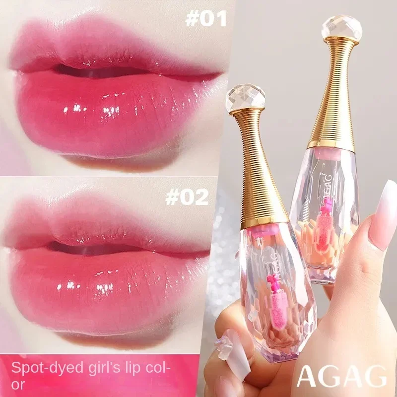 Brillo de labios que cambia de Color de cristal, lápiz labial transparente que cambia de temperatura, hidratante, duradero, impermeable, cosméticos para mujer