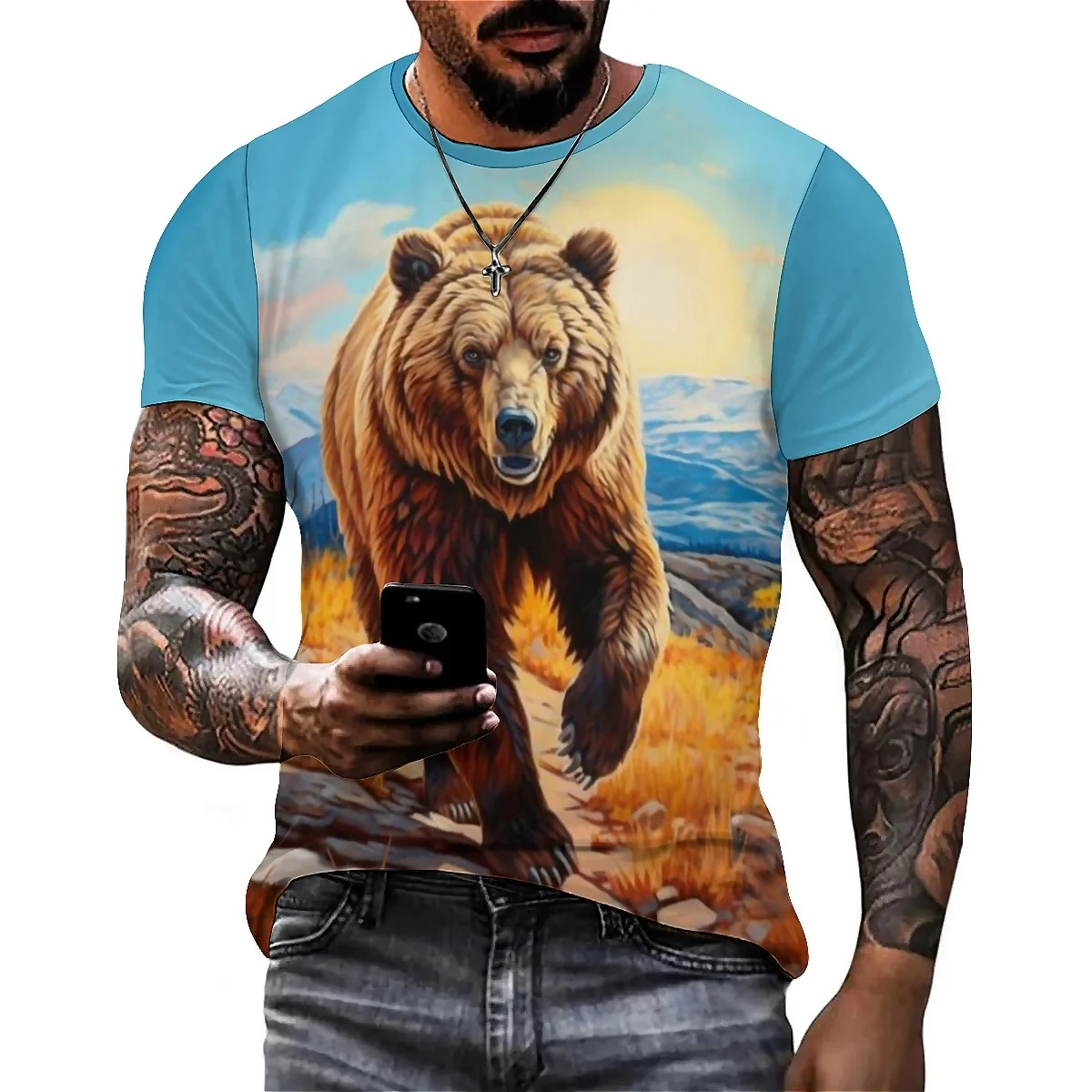 

Four-Season Vibrant Color Design Men's 3D Printed Short-Sleeve T-Shirt - Party T-Shirt