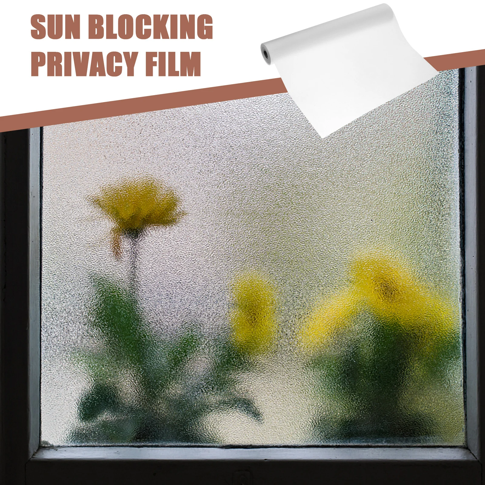 

Frosted Window Film Privacy 1 Roll Static Cling Non Adhesive Reusable Heat Insulating Light Filtering for Indoor Glass Windows