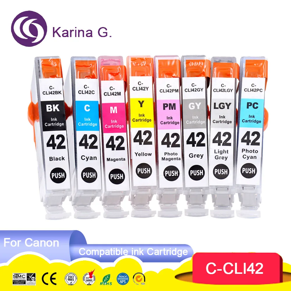 For Canon 42 ink.Compatible ink cartridge for Canon CLI-42 CLI42 CLI 42  cli-42 cli42  for CANON PIXMA Pro-100 PRO-100S Printer