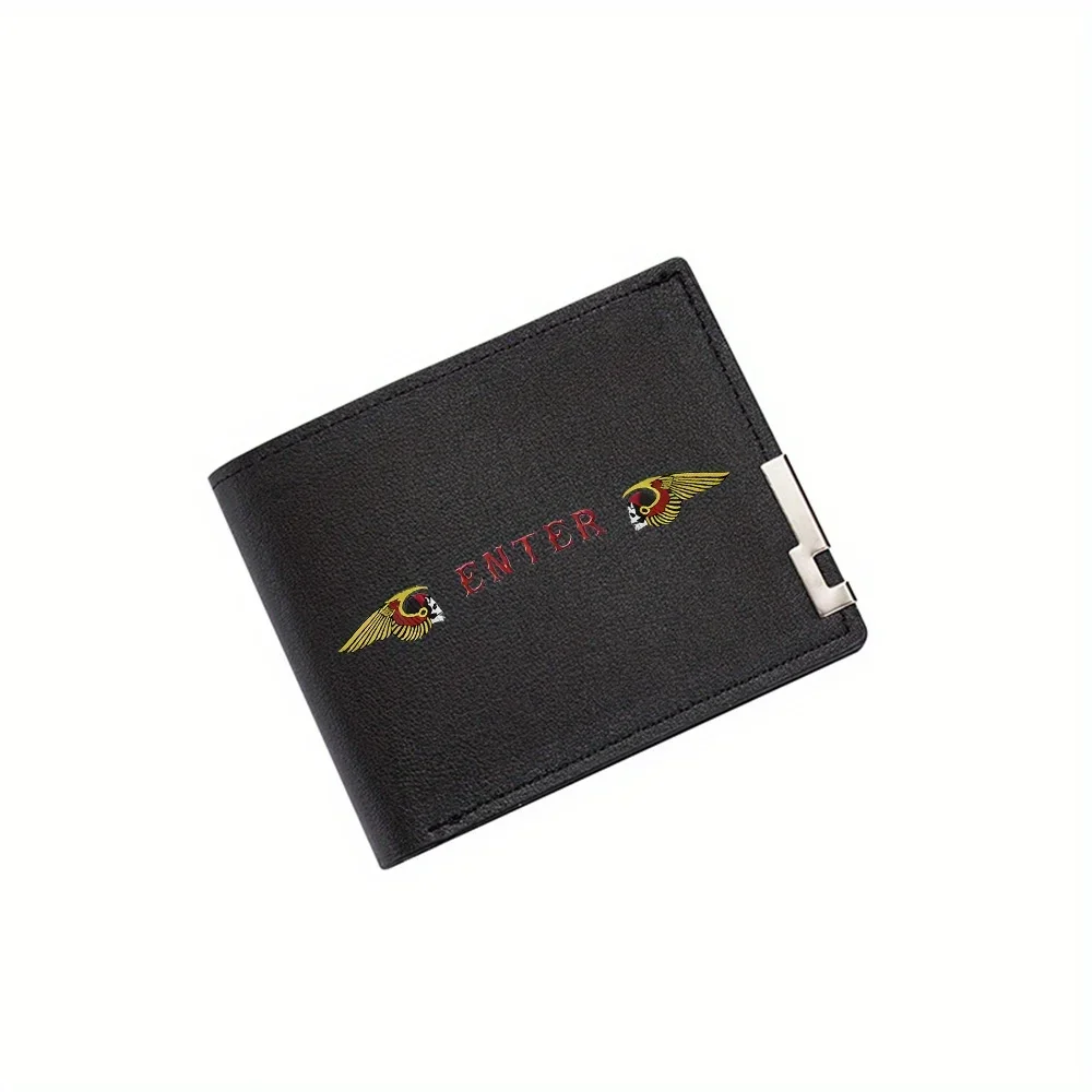 

Wings skull enter black background Men's Wallet Printing Design Simple Modern Stylish Business Father's Boyfriend's Christmas Lo