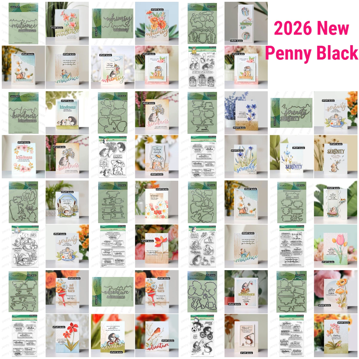 

PB Flower Garden's Edge Wheelbarrow Wishes Clear Stamps and Metal Cutting Dies for DIY Craft Making Greeting Card Scrapbooking
