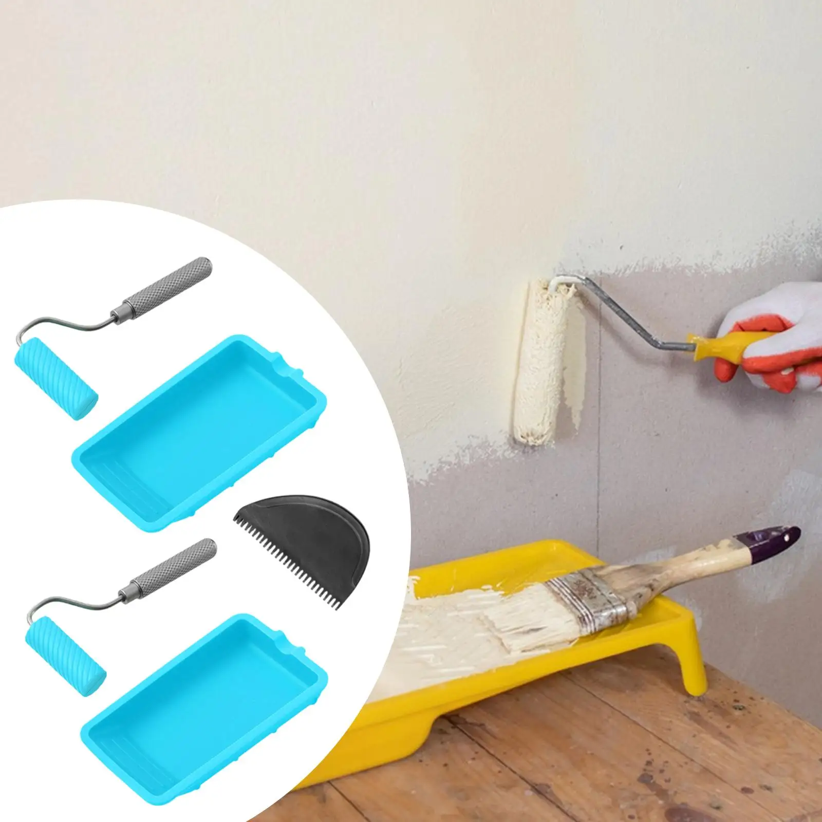 

Paint Roller Practical Compact Versatile High Density with Tray for Corner Painting Wall Art Crafts Stenciling Woodworking