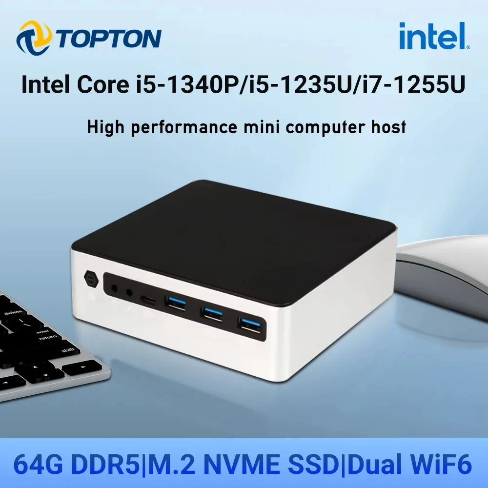 New Pocket NUC i7 1360P i5 1340P 2xDDR5 4800 NVMe Ultra-Compact Gaming Computer Windows 11pro HTPC 3x4K@60Hz WiFi6 BT5.2 Mini PC