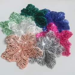 Fashion DIY large embroidery appliques for clothes Sequins lace fabric accessories  wedding dress bridesmaid  decorations