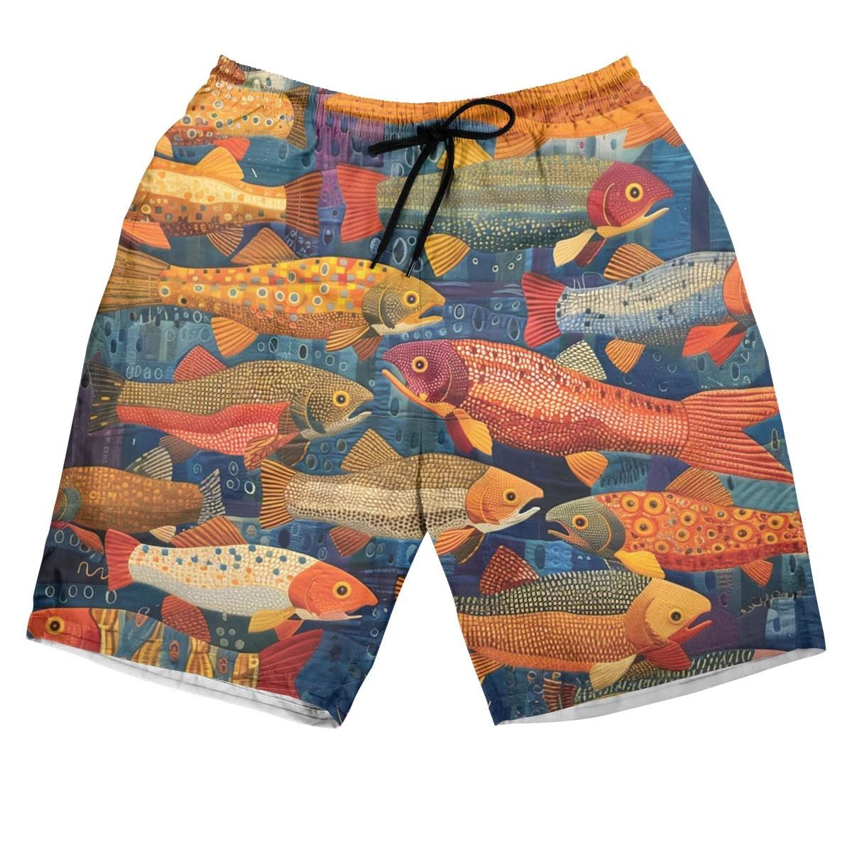 Abstract Fish Graphic Beach Shorts Harajuku Fashion Women Board Shorts Sea Fish Bermudas Ocean Goldfish Carp Male Boardshorts