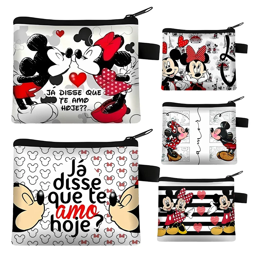 Disney Mickey Mouse Coin Purse Cute Gift Bag Children Kawaii Wallet Anime Minnie Purse Zipper Mini Storage Bag Birthday Gifts