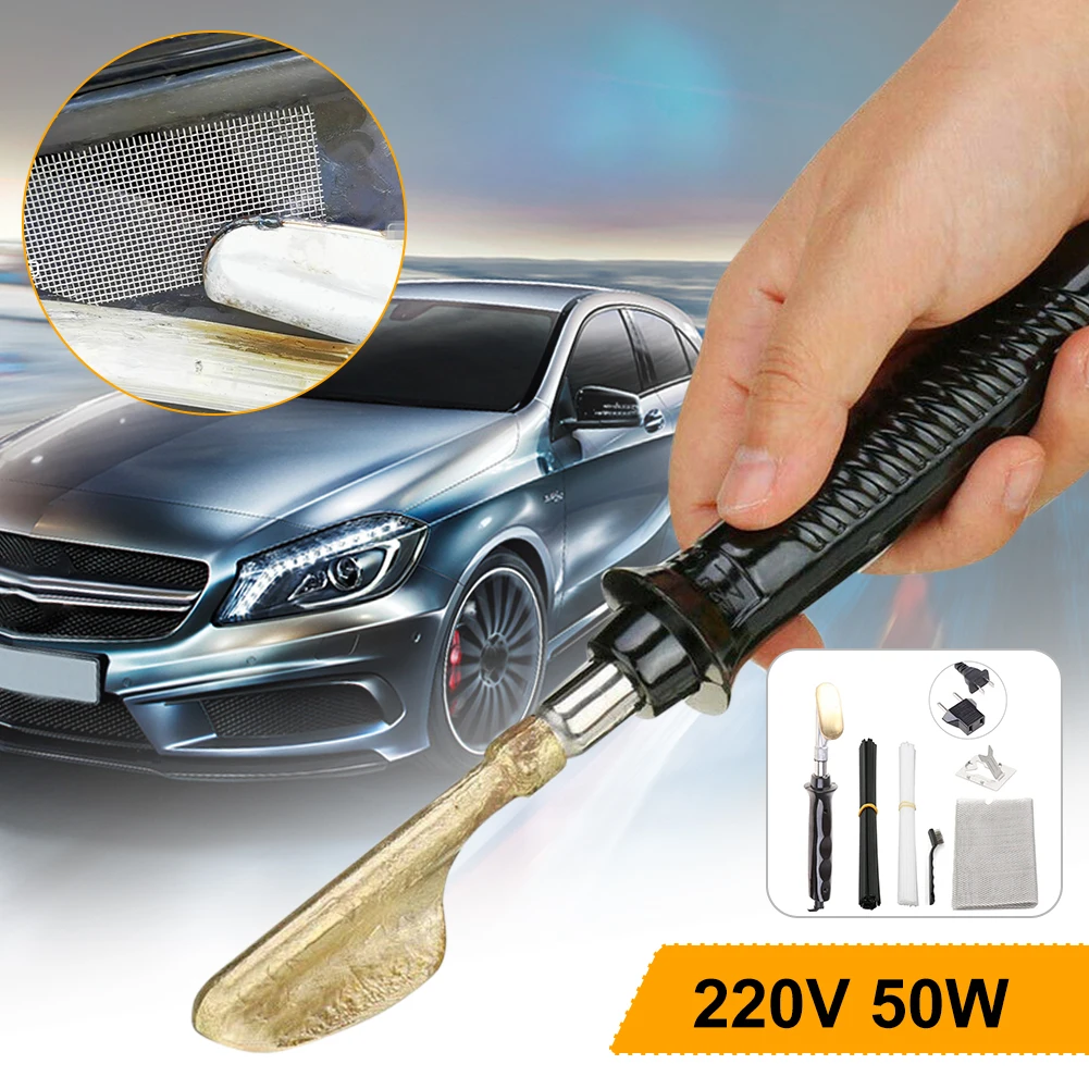 220V Electric Soldering Iron 20 Rods Plastic Welding Machine Smoothing Tool Plastic Crack Repair Spatula For Car Bumper Repair