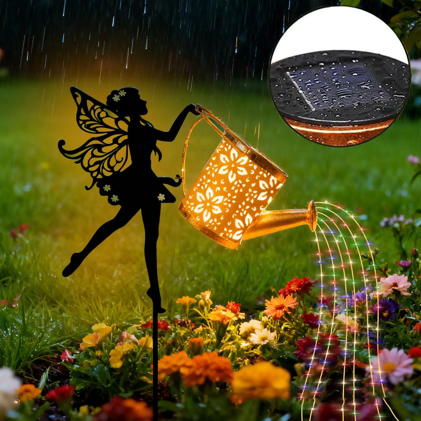 

Солнечная лампа-лужайка с LED-подсветкой, на солнечной батарее, металлический уличный фонарь для сада, двора, дорожек, декора для вечеринок, подарок