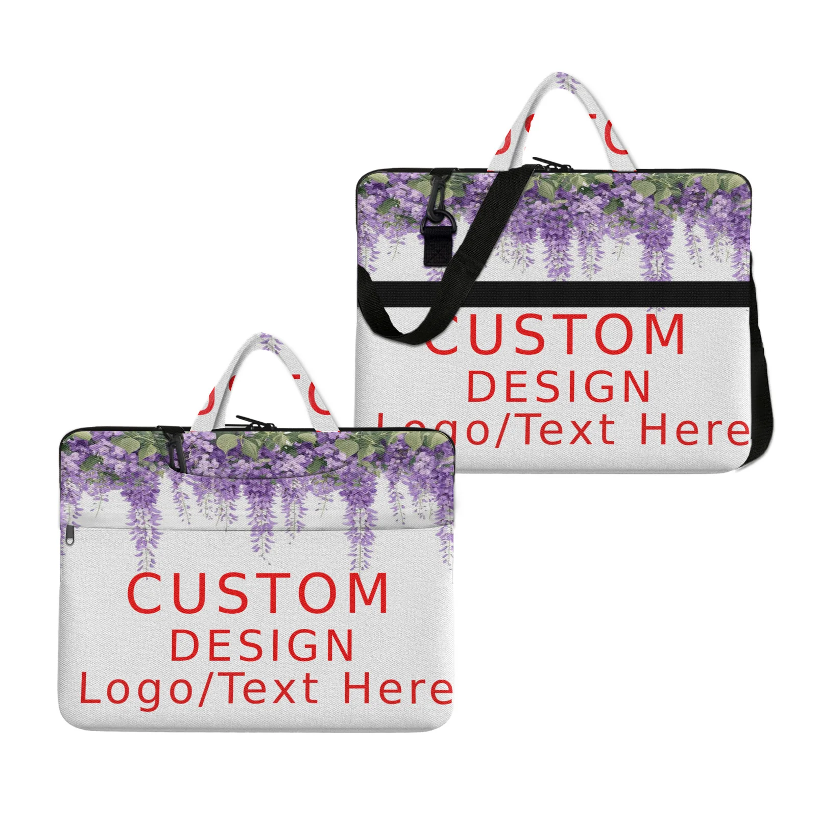 Custom Laptop Bag Personalized Name Logo Photo Multi Size Waterproof Computer Sleeve Carrying Case with Handle for Travel Office