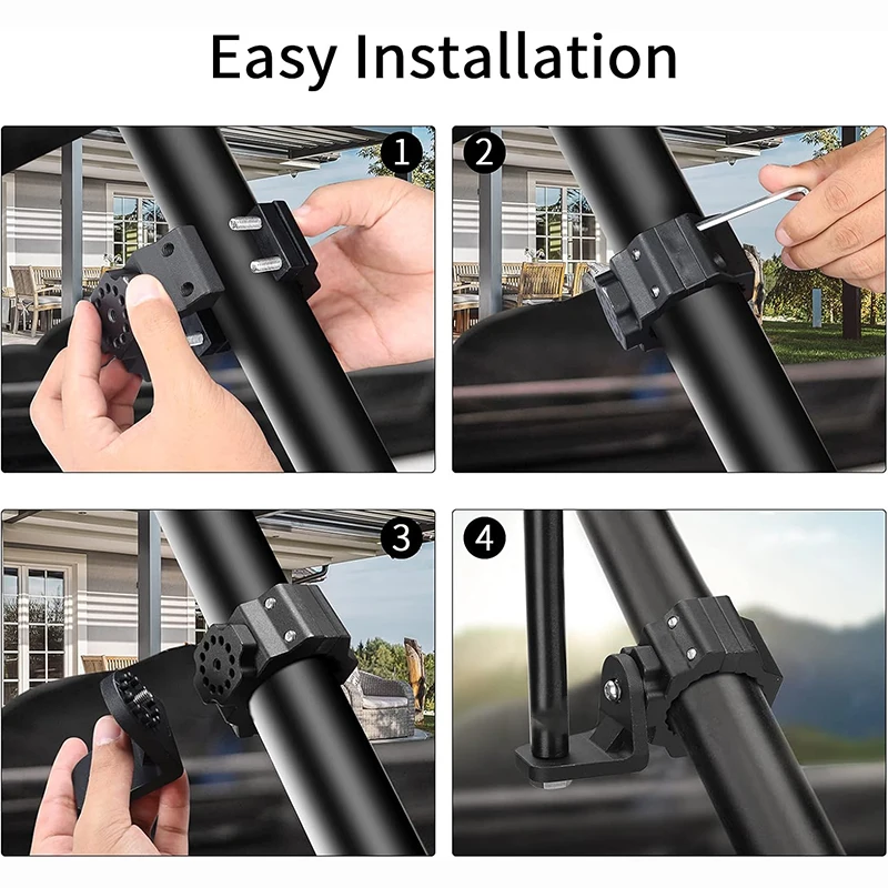 Uchwyt na latarkę UTV, mocowanie listwy świetlnej, wytrzymały wspornik 1.75-2 cala do klatki bezpieczeństwa, aluminiowy uchwyt na flagę, mocowanie lampy terenowej do Polaris RZR Can Am