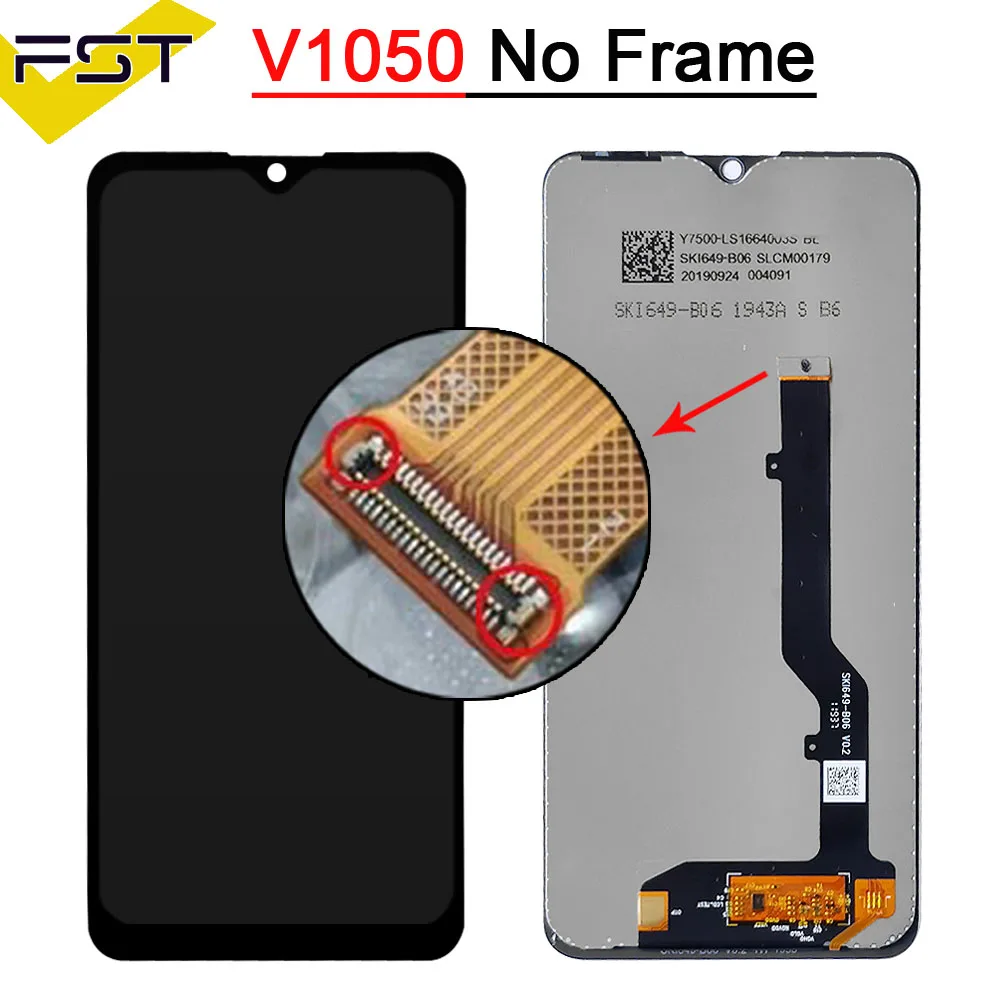 6.49 inch For ZTE Blade 20 Smart V1050 V2050 LCD Display And Touch Screen Digitizer Sensor Assembly with Frame For Blade20 Smart