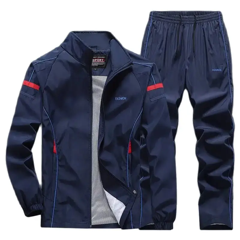 Men\'s Sportswear Suit Male Sports Sets Spring Autumn Jogging Clothing 2 Pieces Set Jacket + Pants Men Tracksuit