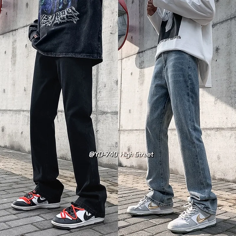 

Slim Fit Straight Leg Bla Denim Jeans Men's Spring Faion 2024 New American High Street Vibe Low Waist Cotton Stretch Denim