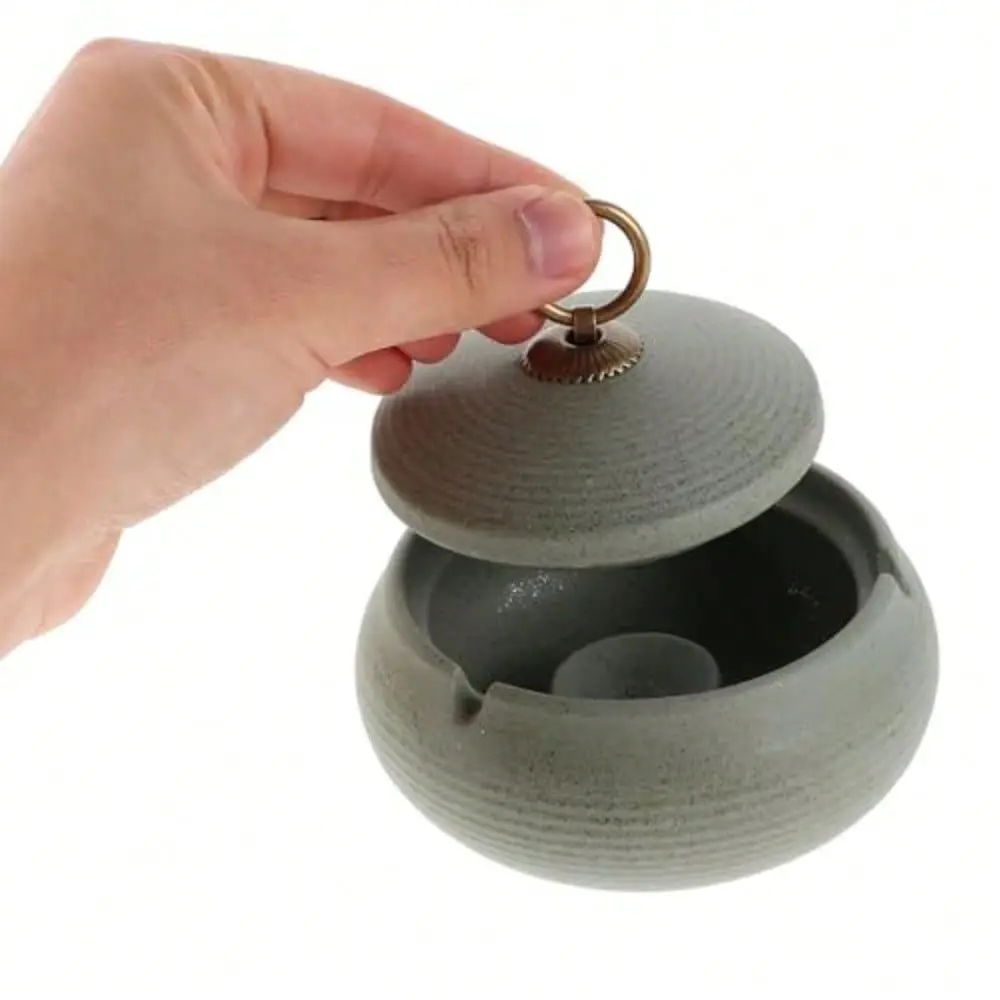 

Ceramic Ashtray With Lid For Outdoor And Indoor Use Windproof Covered Ash Tray For Patio Living Study Easy To Clean And Home De