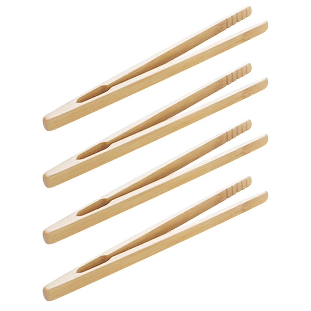 4 Pcs Montessori Tweezers Sturdy Toys Fine Motor Skills Kids Wood Tongs Toast Outdoor Educational for Early Learning