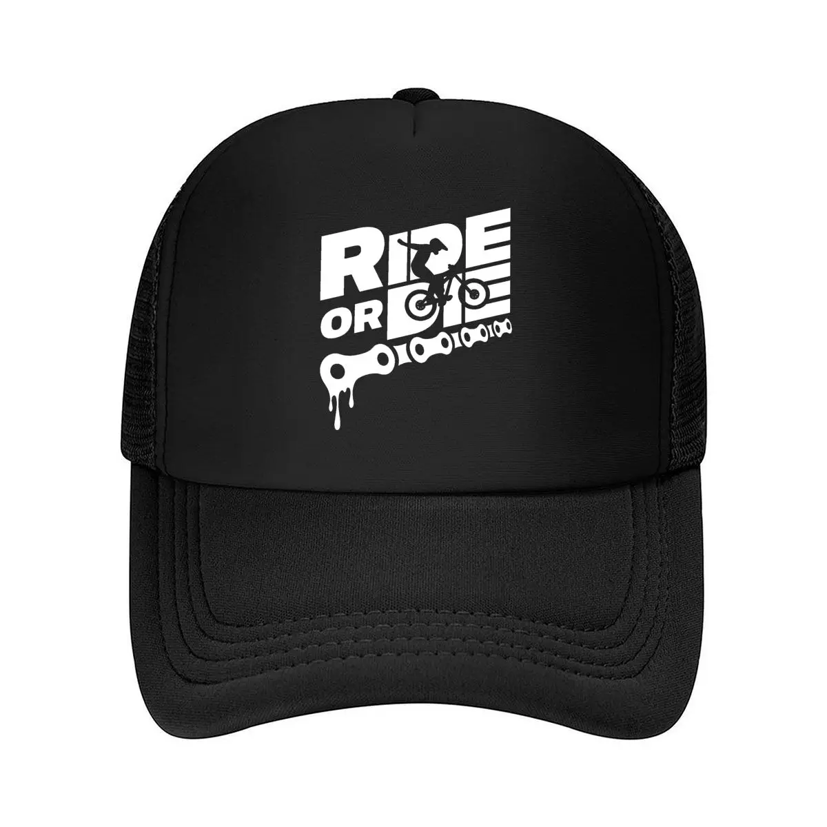 Ride Or Die Motorcycle Rider Graphic Mesh Baseball Cap Hip Hop