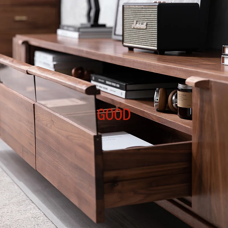 North American black walnut log TV cabinet