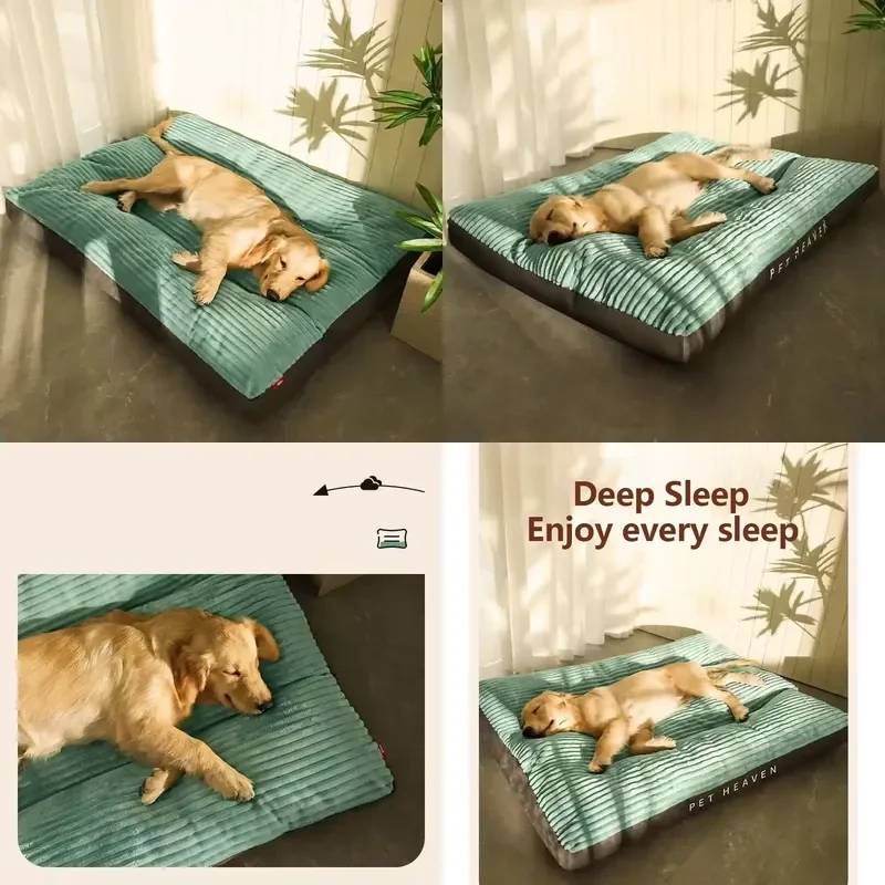 Super Soft 100 Percent Cotton Large Dog Bed Removable Washable Solid Rectangular Pet Sleeping Pad Suitable For Cages Kennels