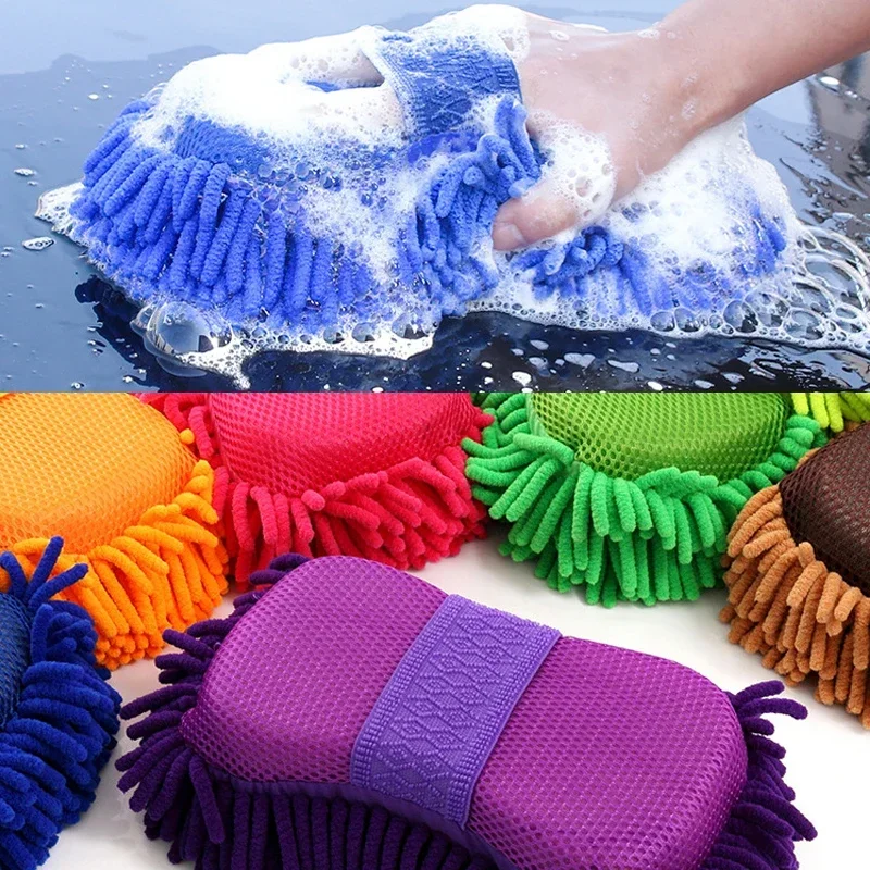 

Car Wash Microfiber Chenille Car Wash Sponge Care Washing Brush Pad Washing Towel Auto Gloves Styling Accessories Gadget