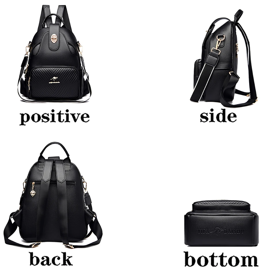 Women Backpack Female High Quality Soft Leather Book School Bags For Teenage Girls Sac A Dos Travel Back Pack Rucksacks Mochilas