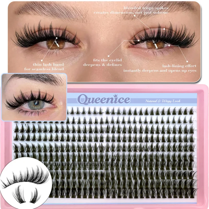 Pestañas Manga Anime Suaves, Extensiones en Grupo de 8-16mm, Individuales Curva D, Reutilizables, Amigables para Principiantes