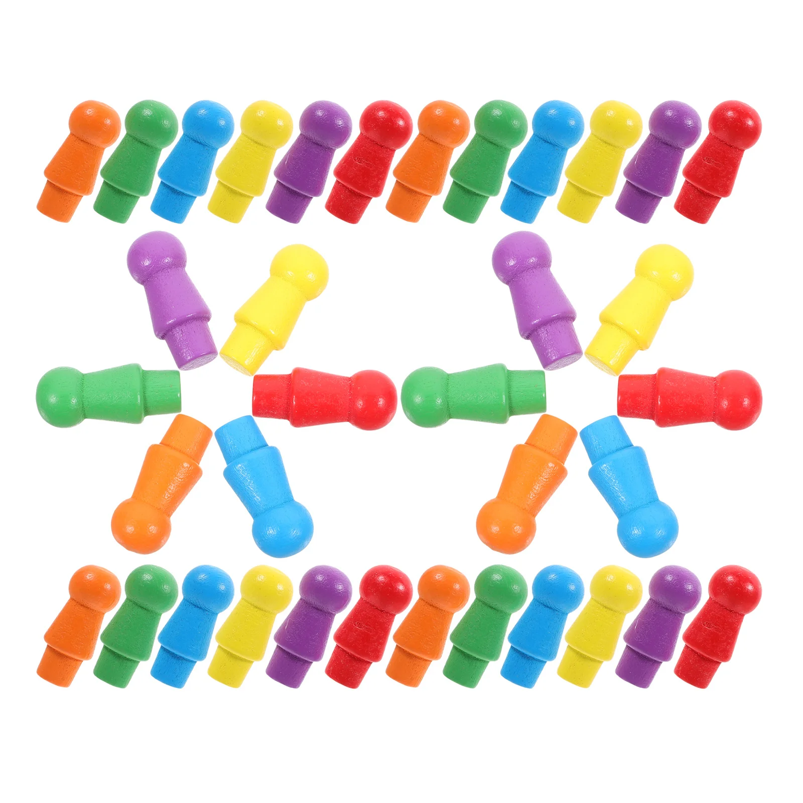 

60Pcs Colorful Wooden Chess Pieces for Flight Chess Educational Board Game Entertainment Replacement Entertainment Toy