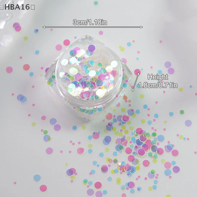 〔HBA16〕1Box Nail Art Super Glitter Sequins Holographic Northern Nail Art Sequins Lights Laser Flakes Sticker DIY Accessories