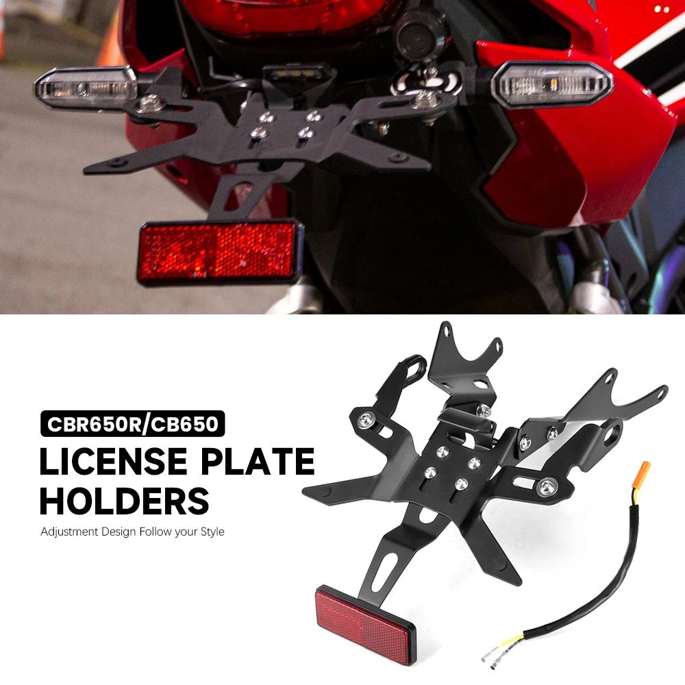 

For HONDA CB650R CBR 650R CBR650R 2021 2022 2023 2024 2025 Motorcycle Rear Short Tail License Plate Holder Tailstock Bracket Kit