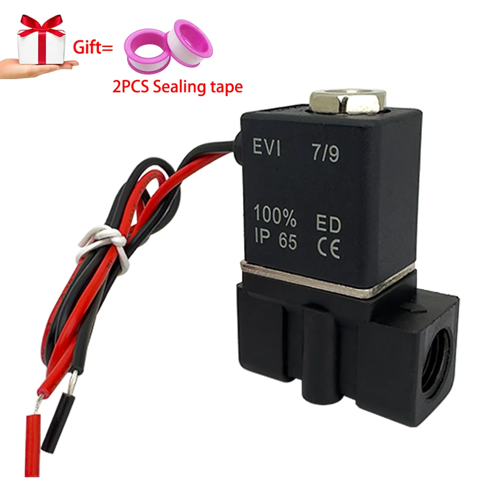 12 V, 24 V, 220 V, pneumatisches elektrisches Magnetventil, 2 Positionen, 2 Anschlüsse, normalerweise geschlossenes Luftmagnetventil, 6 mm 8 mm Schlauchtülle