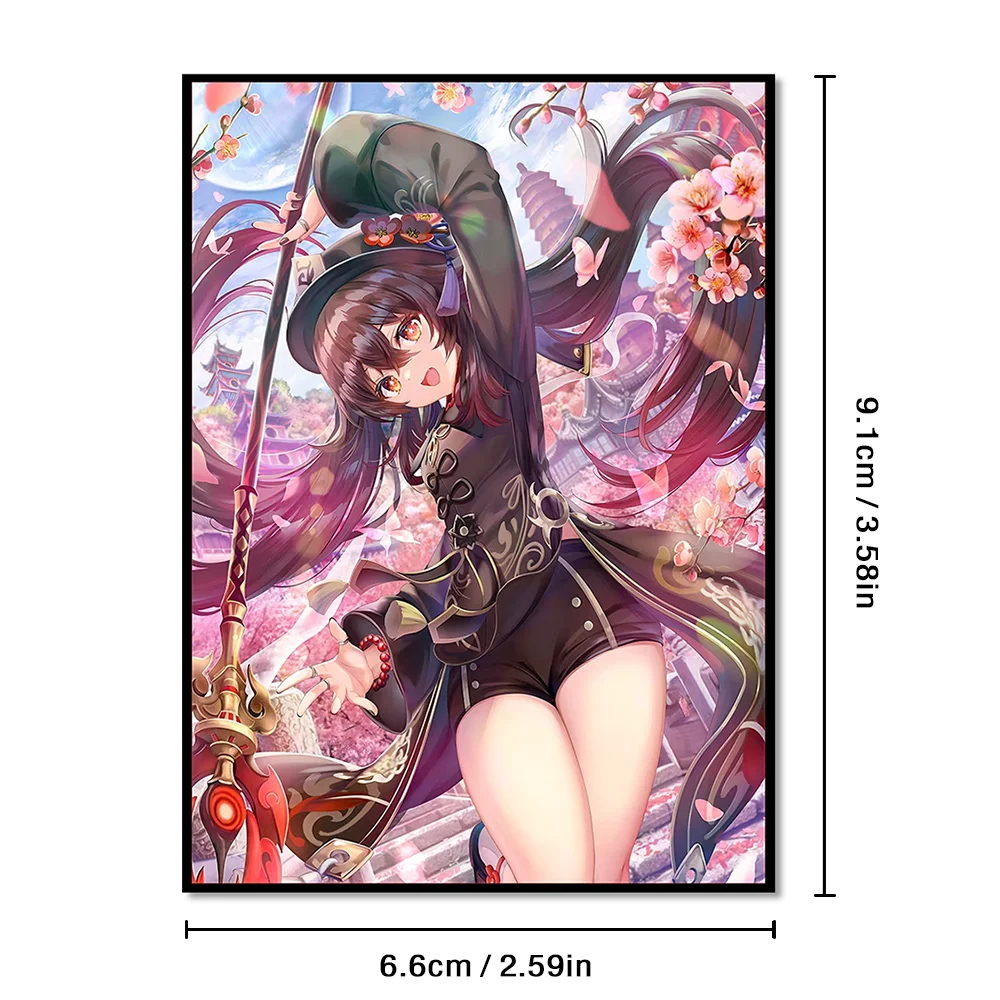 Protège-cartes de jeu de société à chargement par le haut, pocommuniste de carte Anime Art, TCG, PTCG, 60 pièces, 66x91mm