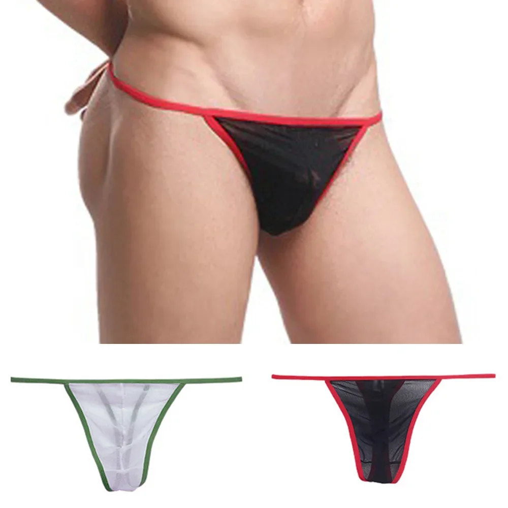 

Gay Erotic Panties Men's Sexy G String Cueca Appeal Transparent Backless Thong Mesh Sheer Briefs Knickers Underwear Underpant