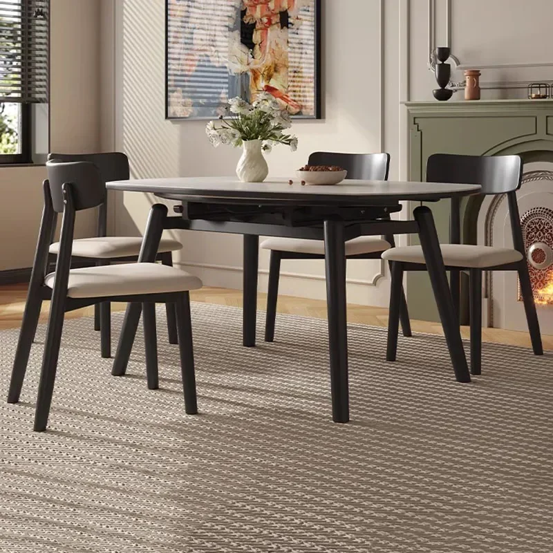 

m Обеденный стол в скандинавском стиле для завтрака, выдвижной гостиной, круглый складной обеденный стол, роскошная водонепроницаемая мебель для дома Mesas m