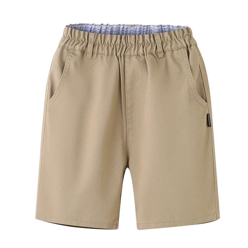 Children's khaki shorts summer thin style boys' outer wear mid pants summer style elementary school trousers navy blue school un