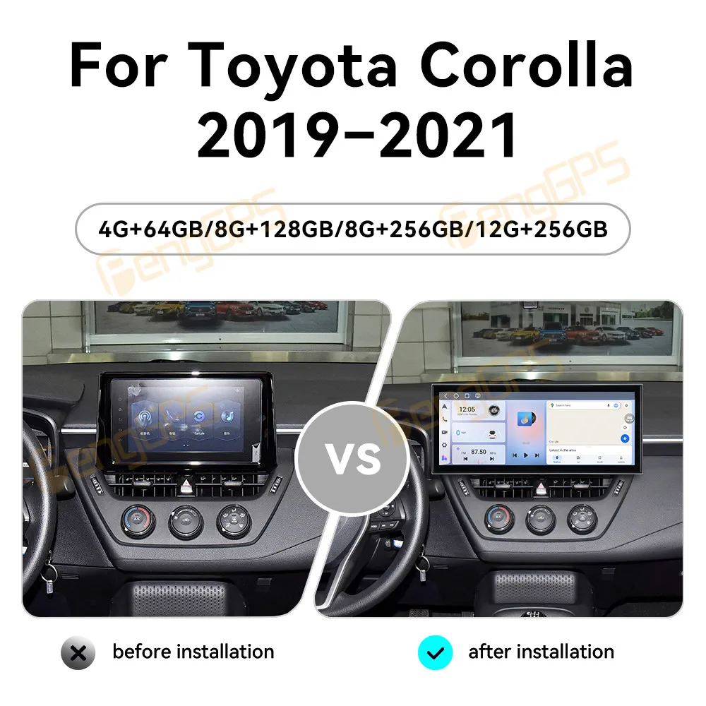 15.8 Inch Android 15 CarPlay Car Radio For Toyota Corolla 2019-2021 Touch Screen Multimedia Player GPS Navigation Head Unit DSP