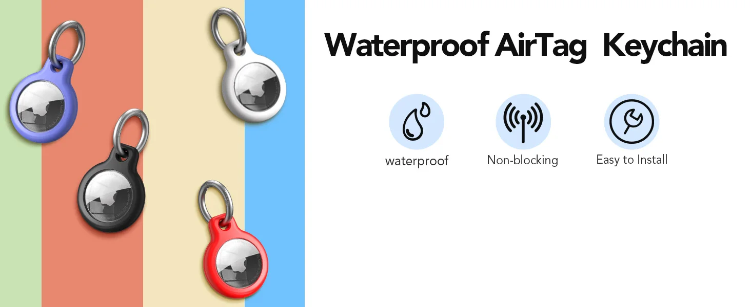 Eayburst TPU-Hülle für Apple AirTag mit Schlüsselring, Anti-Verlust AirTag GPS-Schutzhülle für Schlüssel, Taschen, Haustierhalsbänder, Gepäck – Detail 2