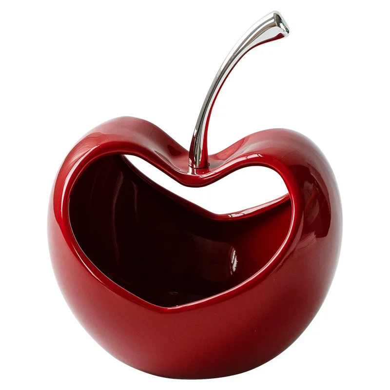 

New Year's fruit plate apple ornament, entrance desktop ceramic living room, modern ceramic light luxury high-end exquisite livi