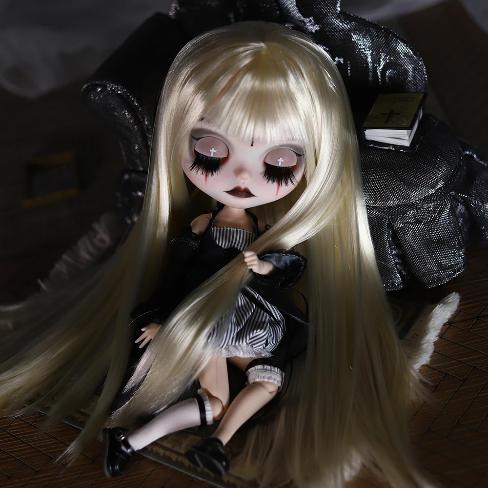 ICY DBS Blyth 1/6 Doll 30cm Nun Makeup White Skin Matte Face Hand drawn Makeup BJD Doll Set SD
