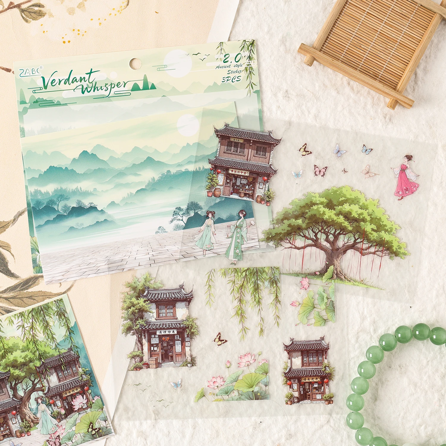 Kawaii 2.5D الجبهة فناء مصغرة المشهد ملصقات DIY بها بنفسك مذكرات التراص ألبوم القصاصات الديكور متعة المشهد ملصقات #5